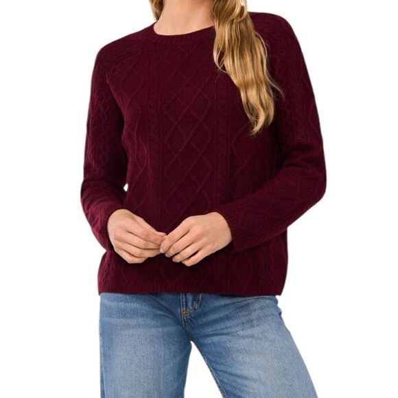 Vince Camuto Women's Cable Sweater Light Wine Size XXL - Picture 1 of 11